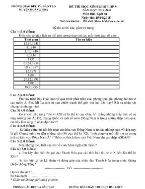 Đề 6 thi học sinh giỏi lớp 9 năm học 2015 -2016 môn thi lịch sử